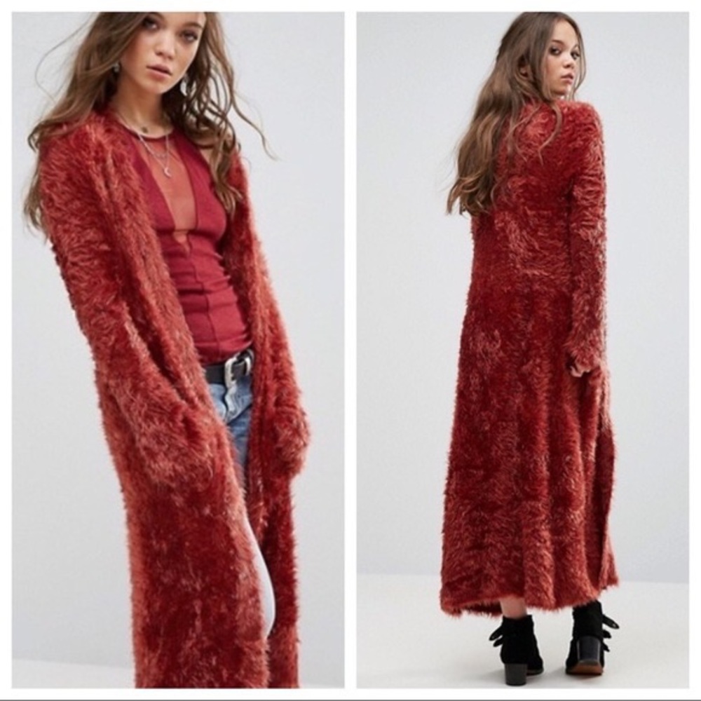 Free People Hampton Duster Terracotta Red